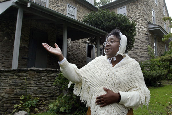 A reenactment at the Johnson House in Germantown